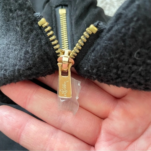 Lilly Pulitzer Vest Womens XXS Black Skyden Reversible Golf Suede Sherpa Sporty - Picture 12 of 15